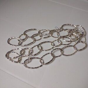 36 Inch Silver Tone Large Link Daisy Fuentes Necklace